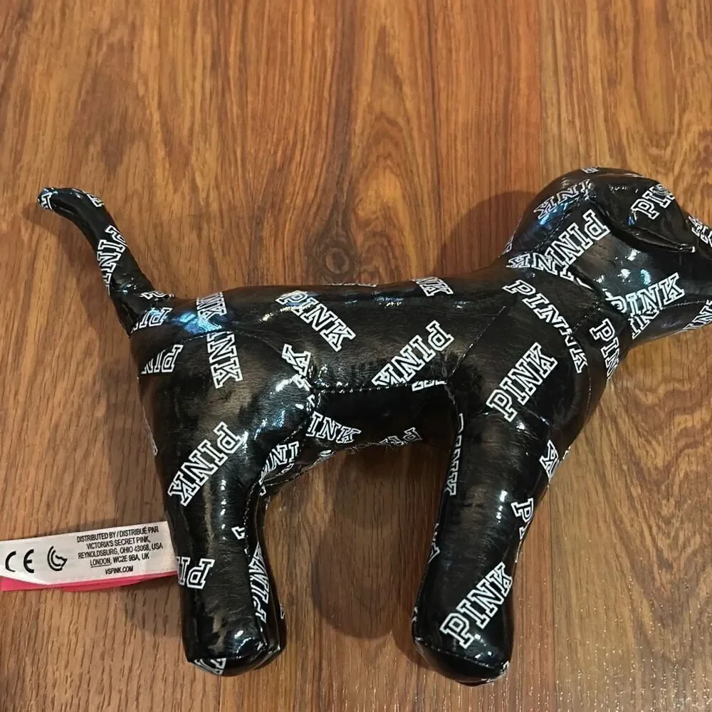 PINK Victoria’s Secret y2k 1986 black patent leather dog stuffed animal